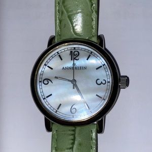 Anne Klein green strapped large opalescent face